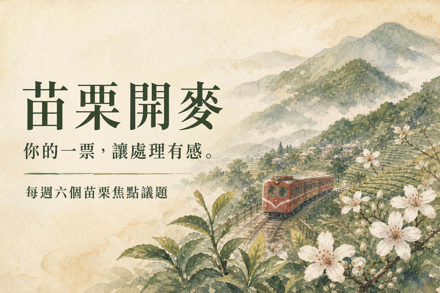 綠色交通議題手繪水彩插畫